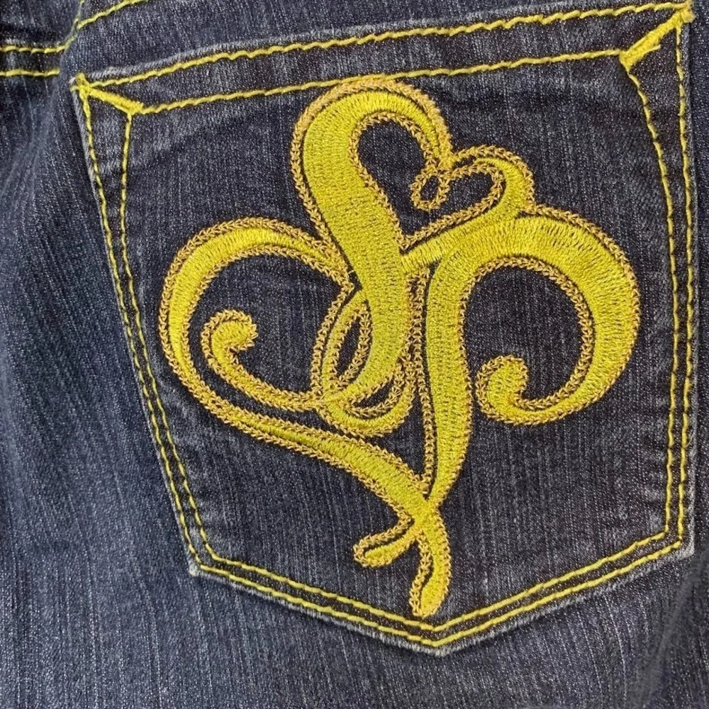 Vintage Y2K Southpole Denim Jeans Green Embroidered Pocket Women's 9 - Picture 3 of 11